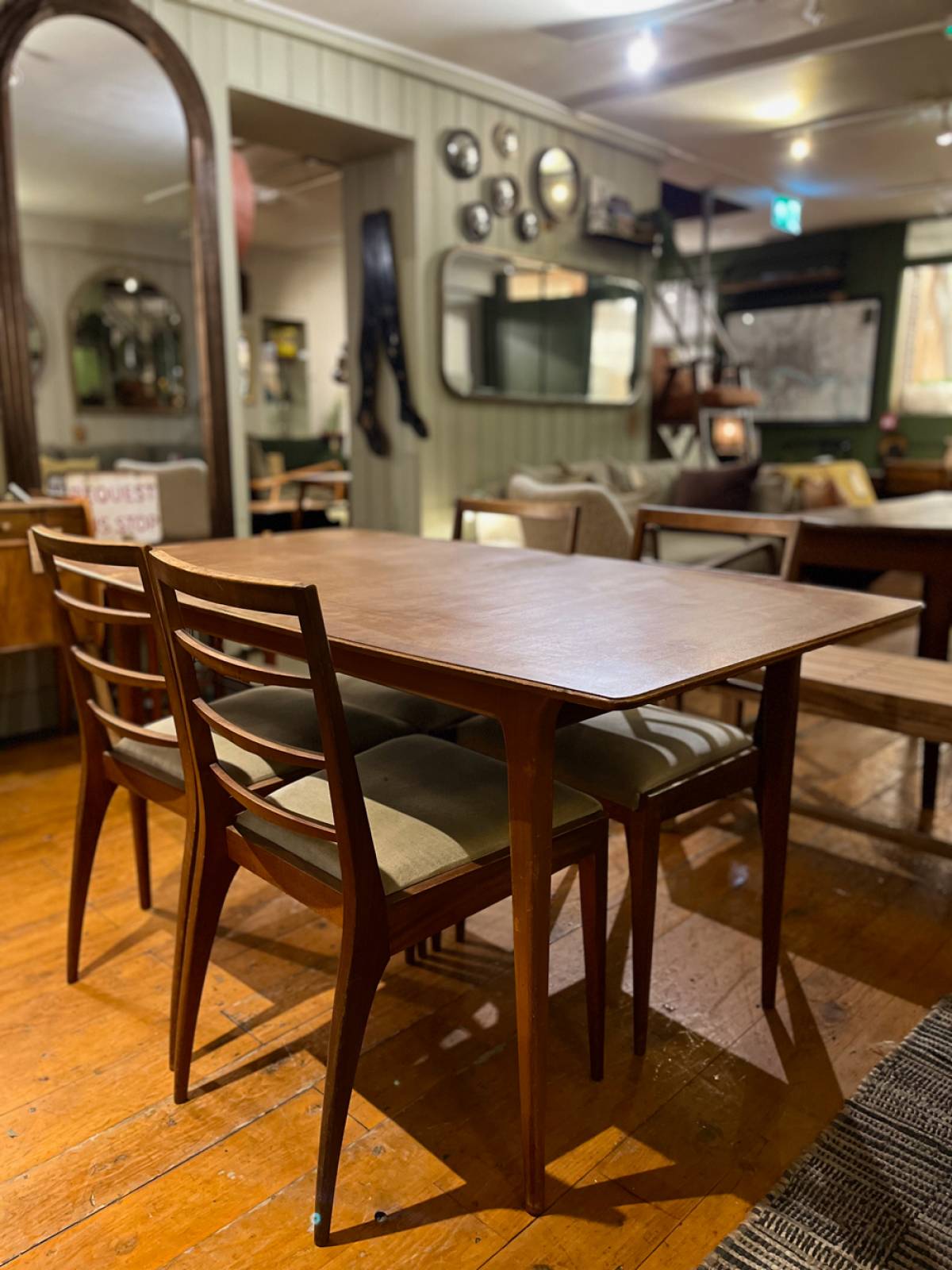 Teak Extending Dining Table With Set Of 4 Chairs by McIntosh