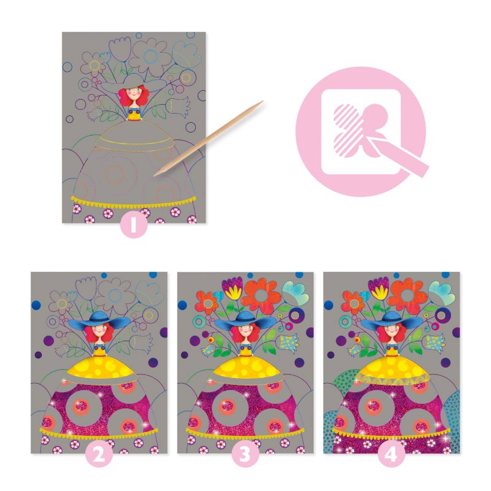 The Beauties Ball - Scratch Art Cards 6+ thumbnails