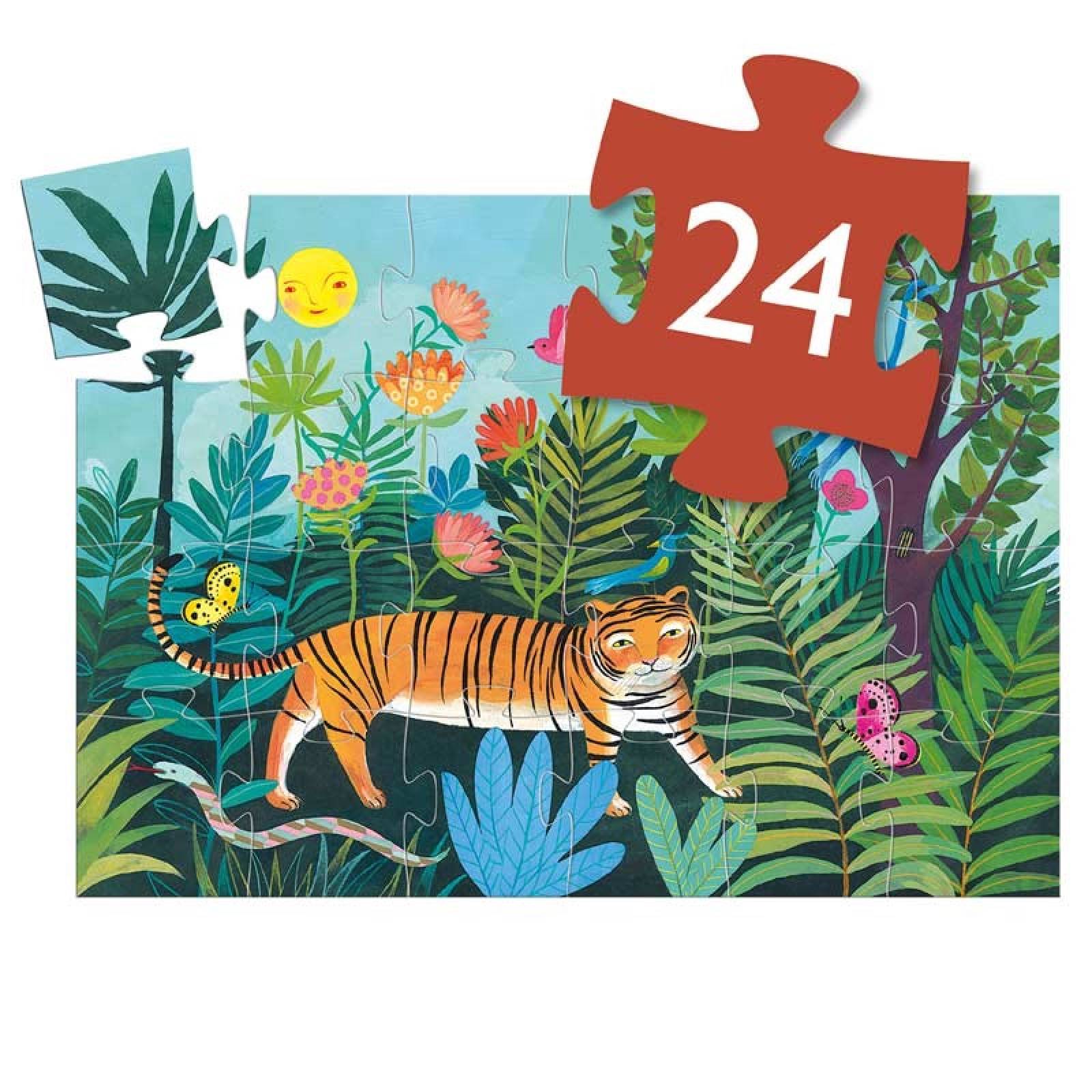 The Tiger's Wallk - 24 Piece Jigsaw Puzzle By Djeco 3+ thumbnails
