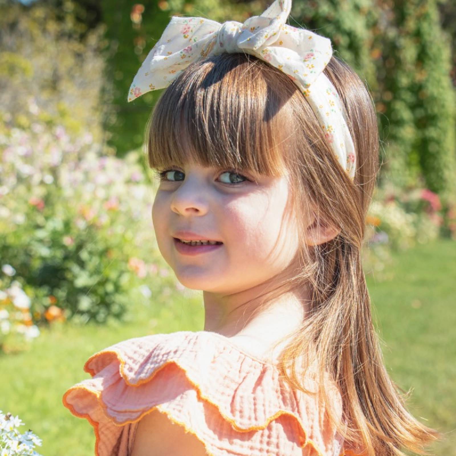 Tiny Blossom Double Bow Headband thumbnails