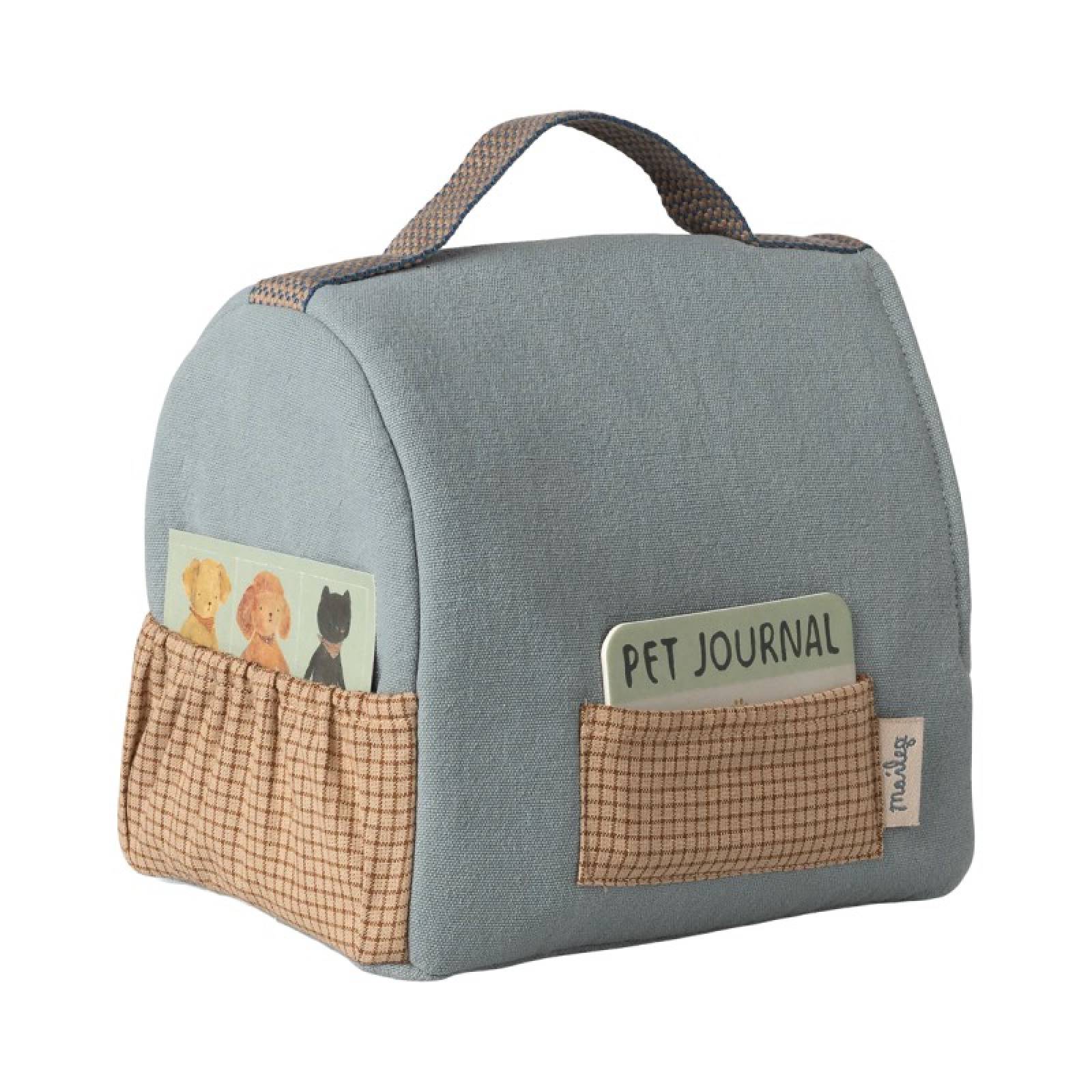 Toy Pet Carrier In Dusty Blue By Maileg 3+ thumbnails