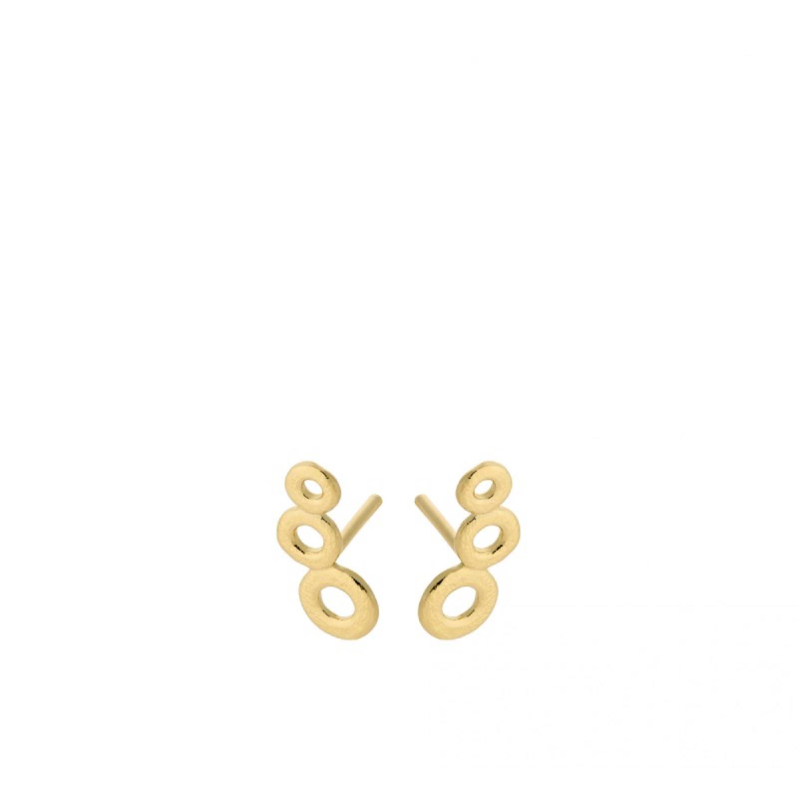 Triple Circle Stud Earrings In Gold By Pernille Corydon
