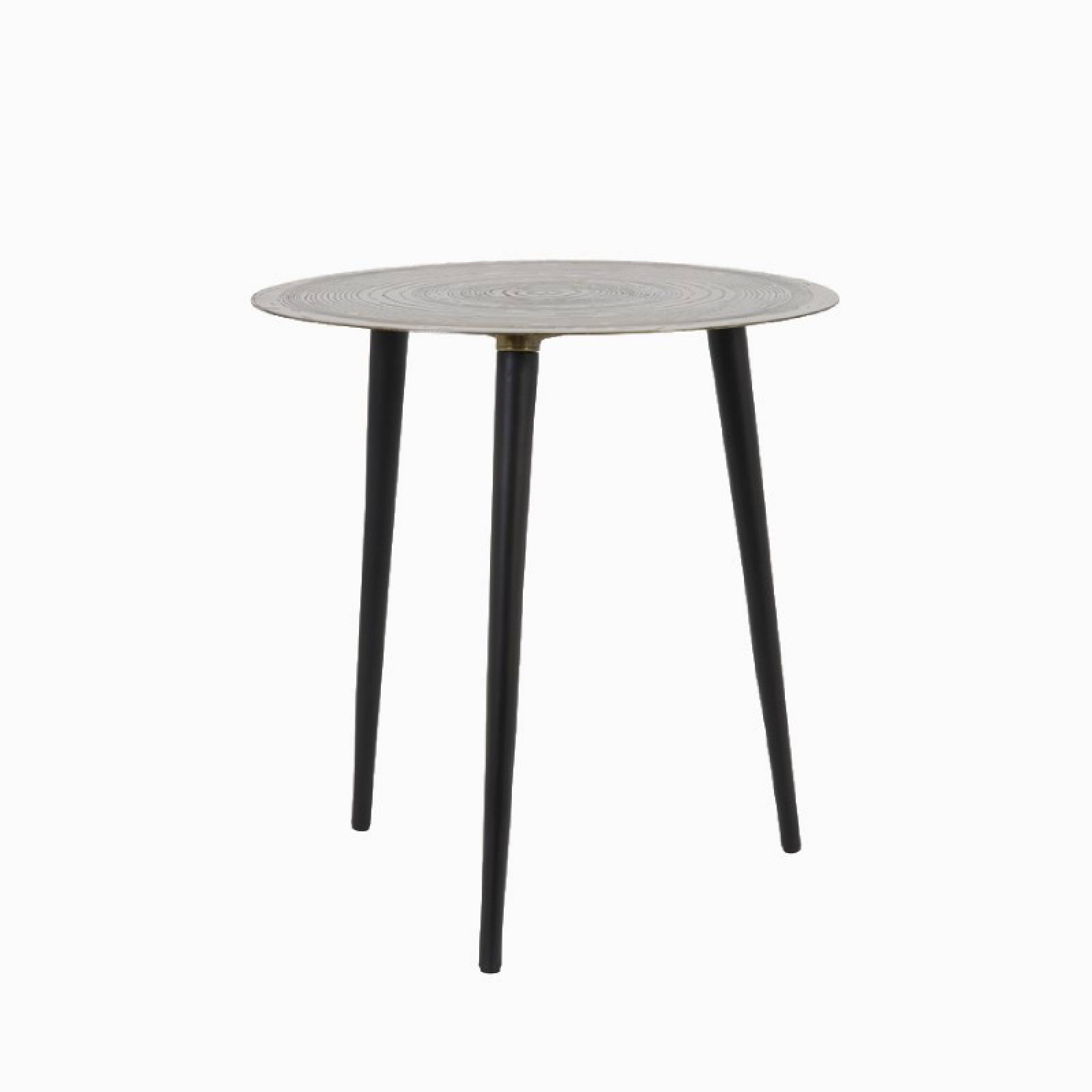 Trunk Circular Side Table In Gold And Black 45x47cm