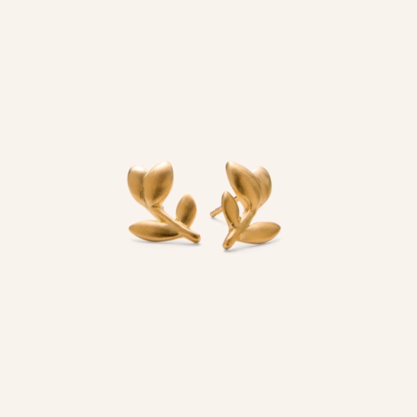 Tulip Stud Earrings In Gold By Pernille Corydon