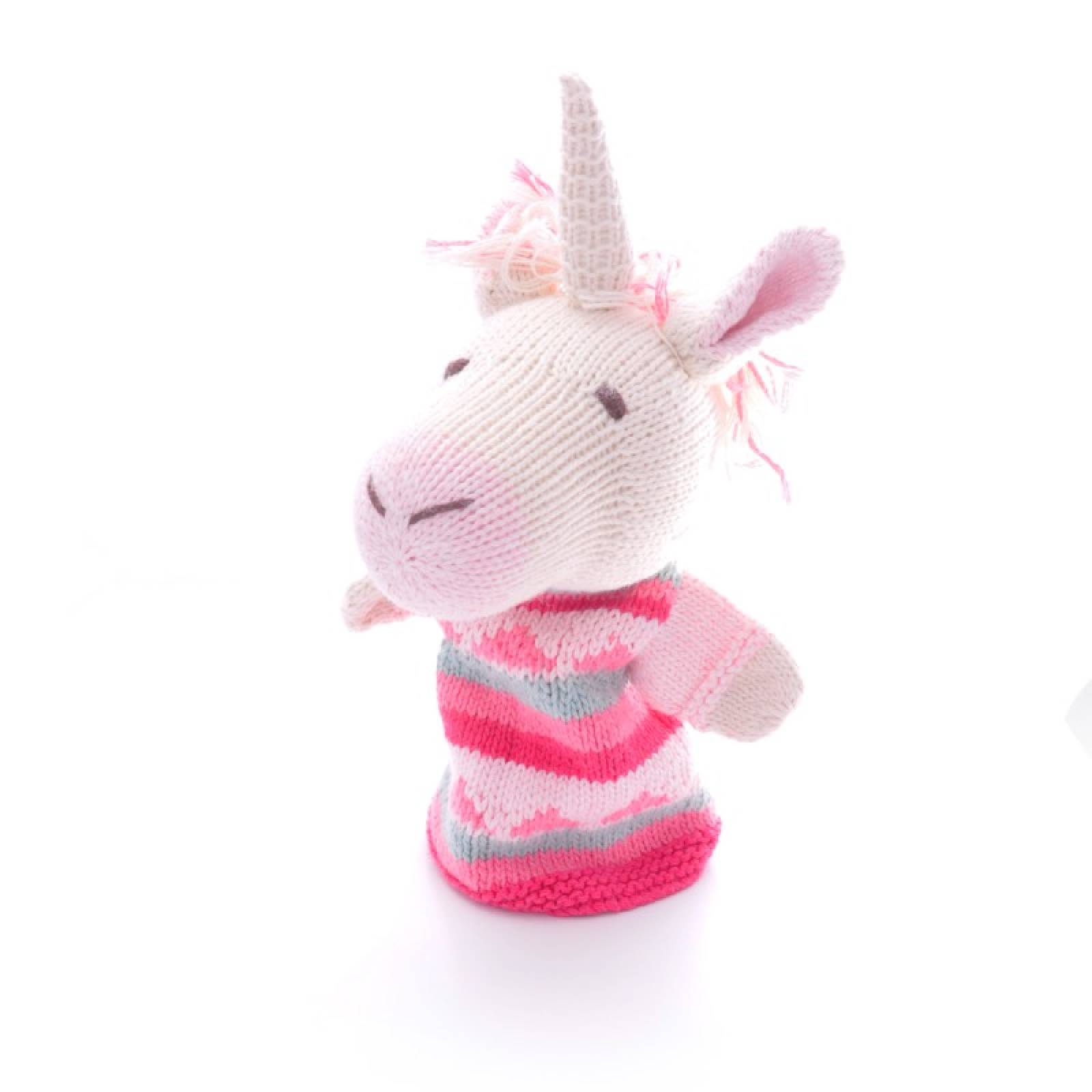 Unicorn - Hand Knitted Glove Puppet Organic Cotton thumbnails