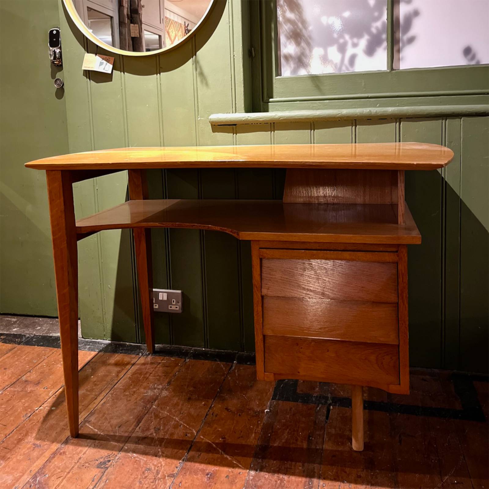 Vintage 1950s French Oak Desk