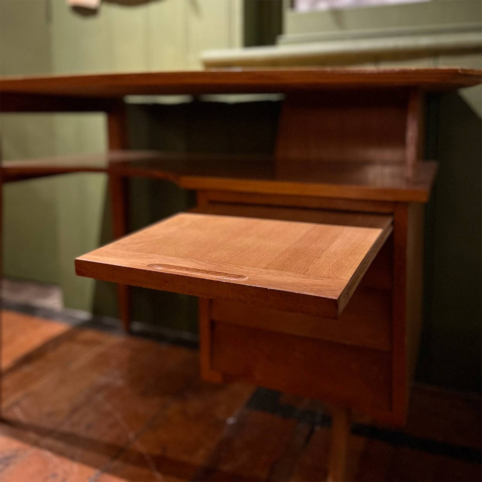 Vintage 1950s French Oak Desk thumbnails
