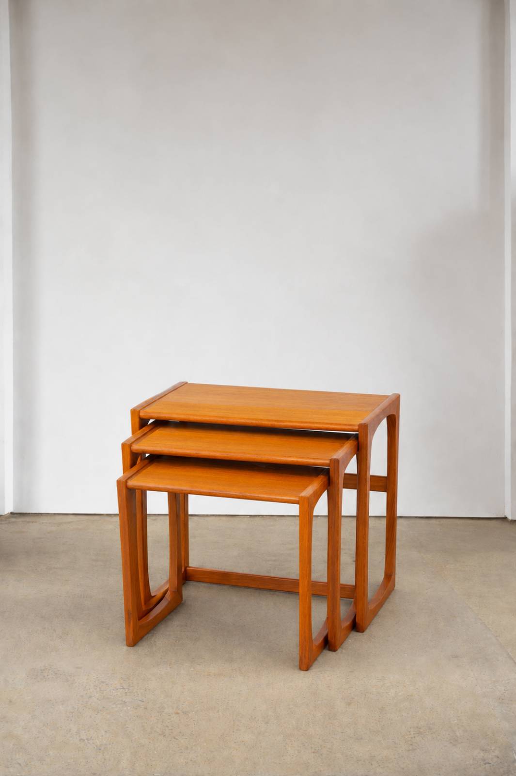 Vintage 1960s G Plan Quadrille Nest Of 3 Teak Side Tables