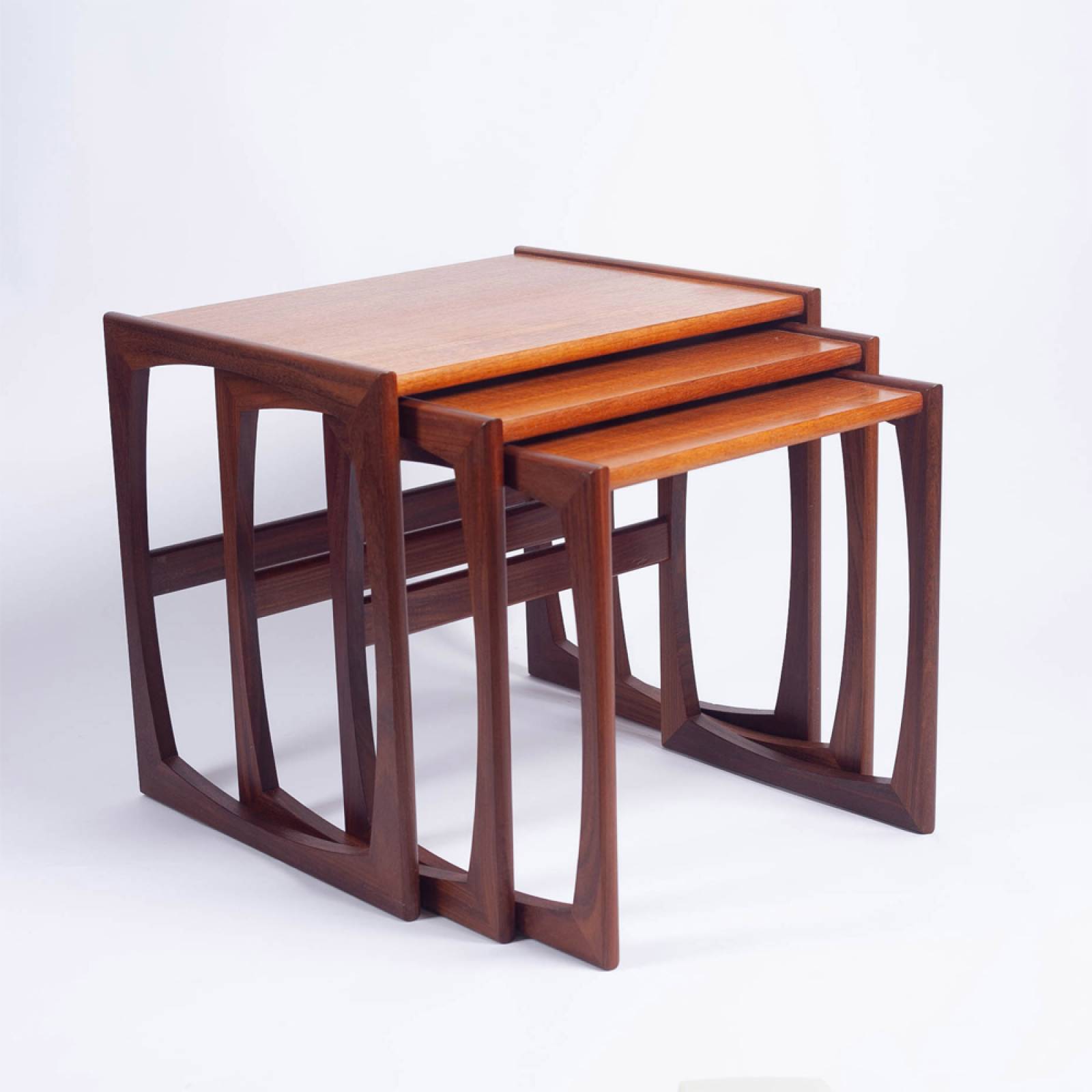 Vintage 1960s G Plan Quadrille Nest Of 3 Teak Side Tables