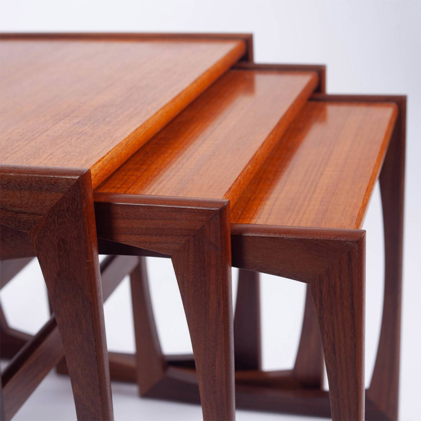 Vintage 1960s G Plan Quadrille Nest Of 3 Teak Side Tables thumbnails