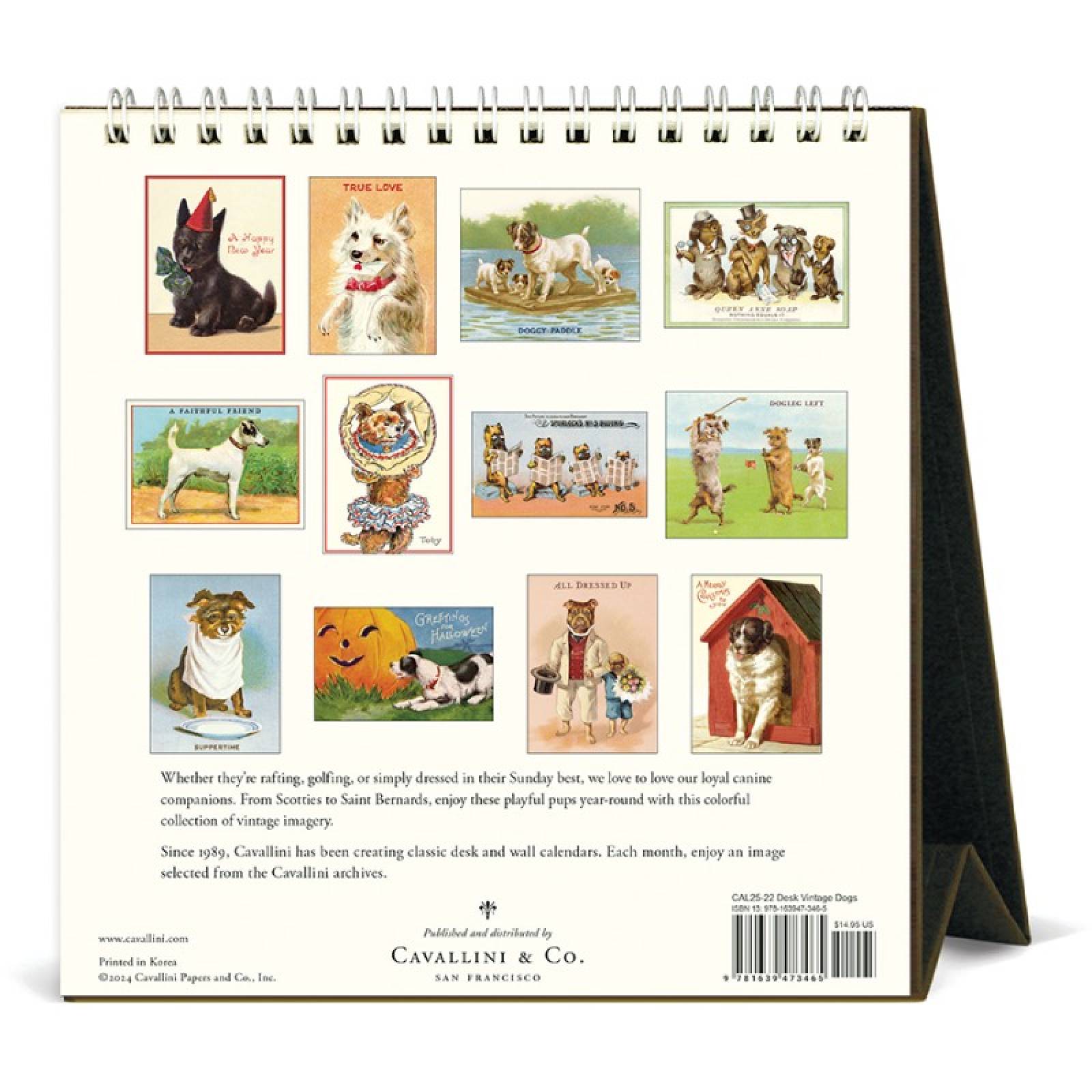 Vintage Dogs Desktop Calendar by Cavallini 2025 thumbnails