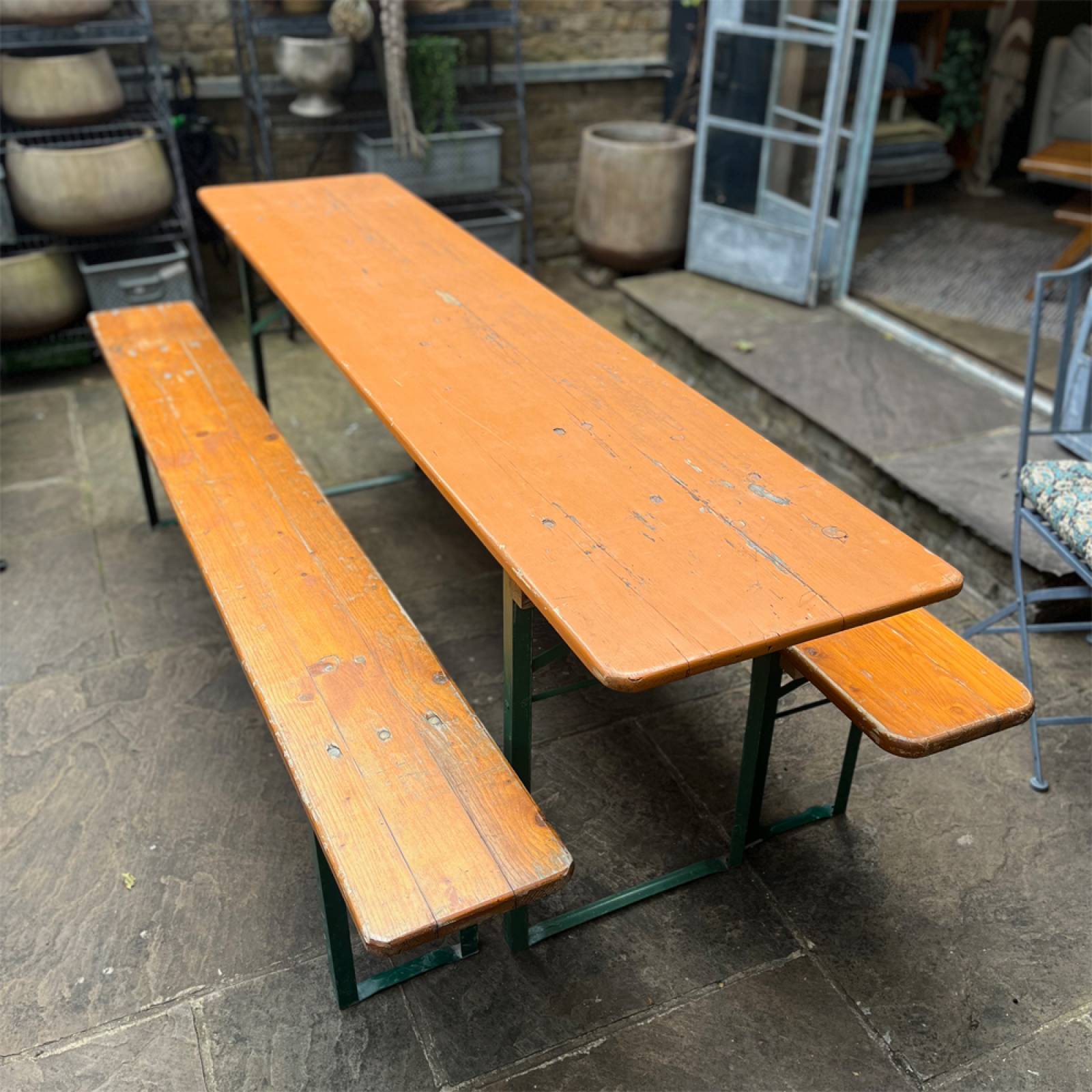 Vintage German Picnic Folding Table and Benches thumbnails