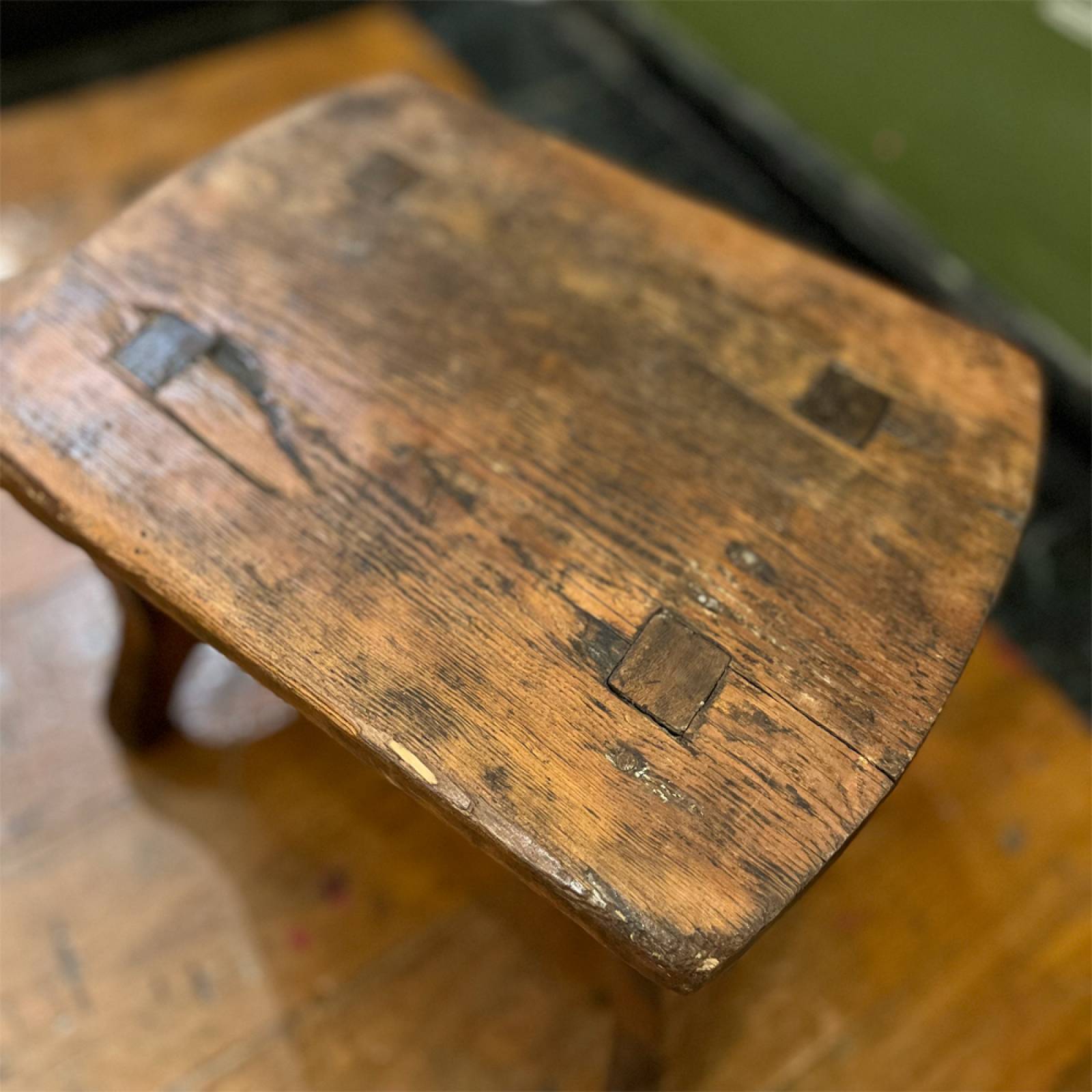 Vintage Low Wooden Stool thumbnails