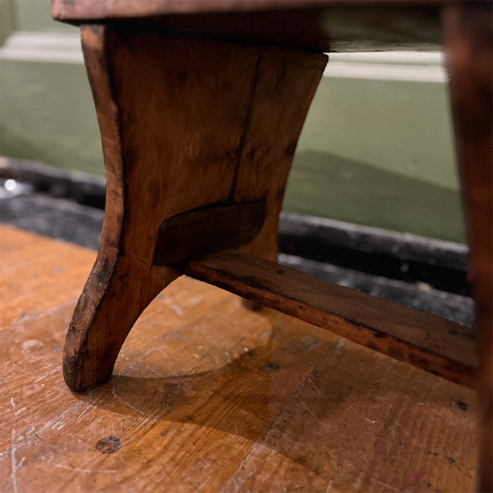 Vintage Low Wooden Stool thumbnails