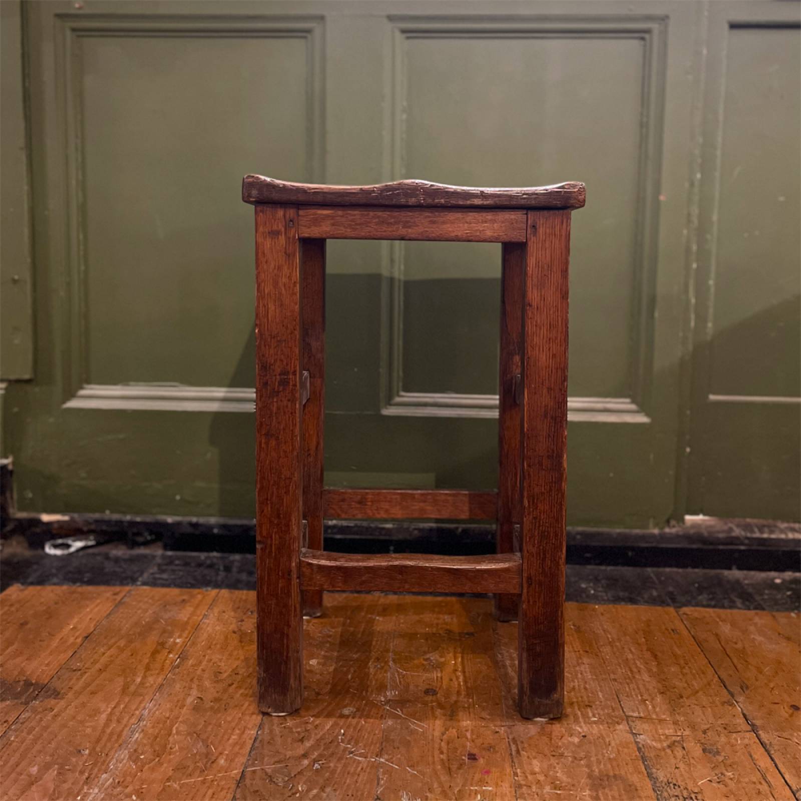 Vintage Oak Tall Stool thumbnails