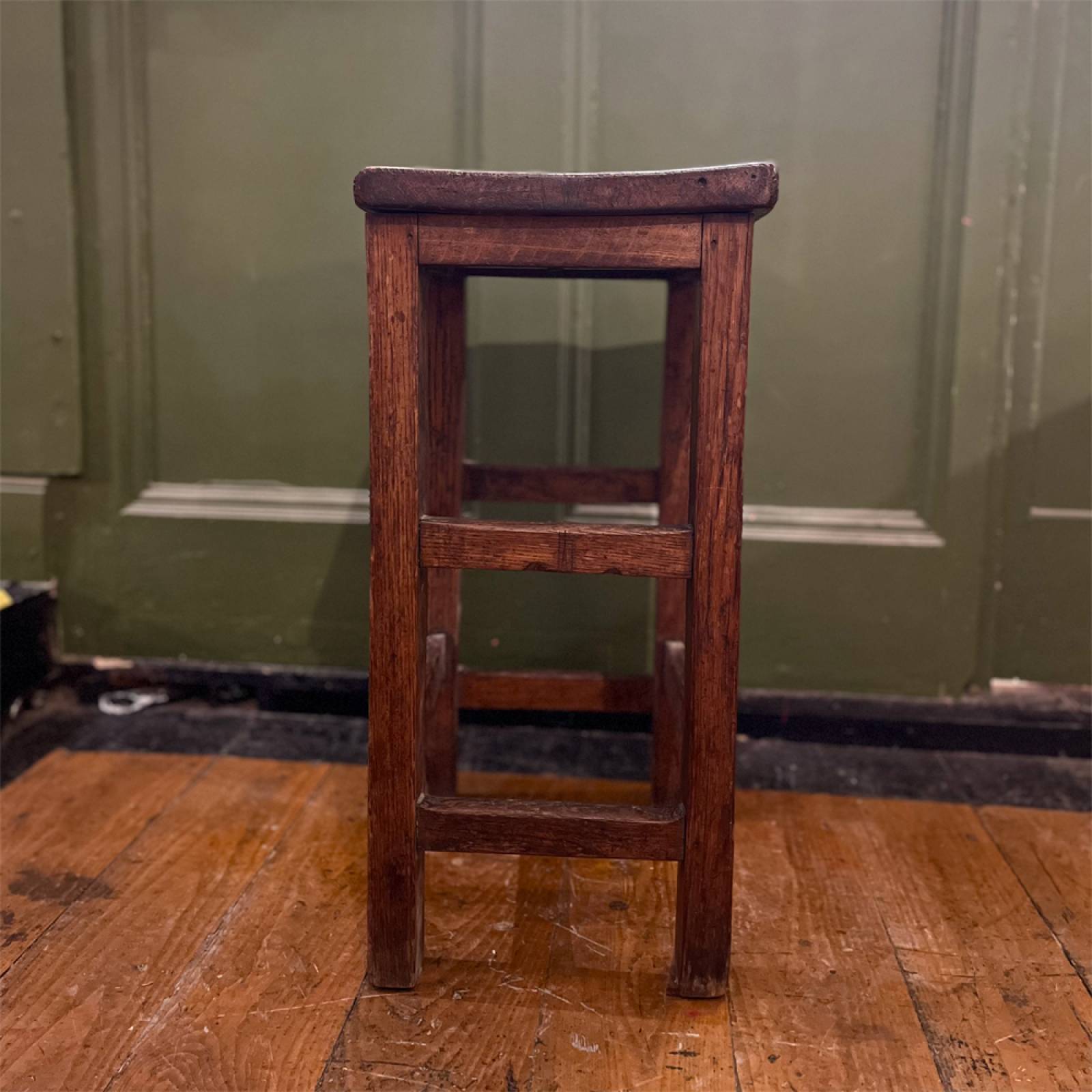 Vintage Oak Tall Stool thumbnails