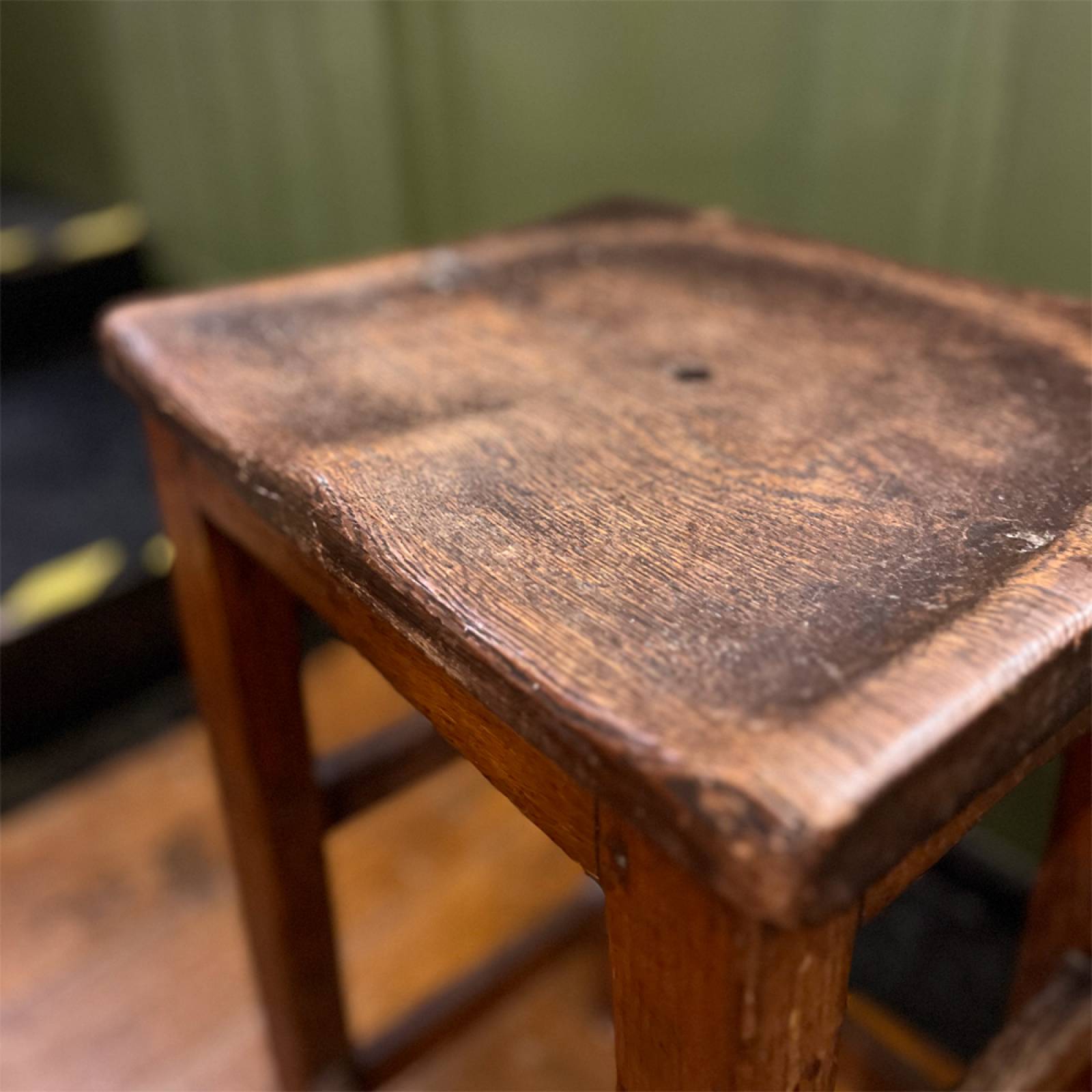 Vintage Oak Tall Stool thumbnails