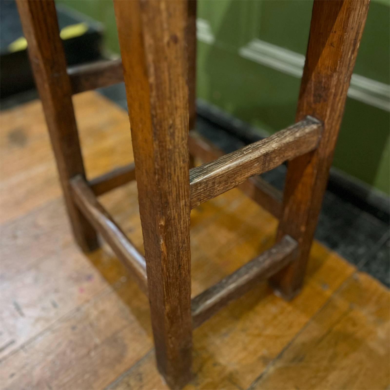 Vintage Oak Tall Stool thumbnails