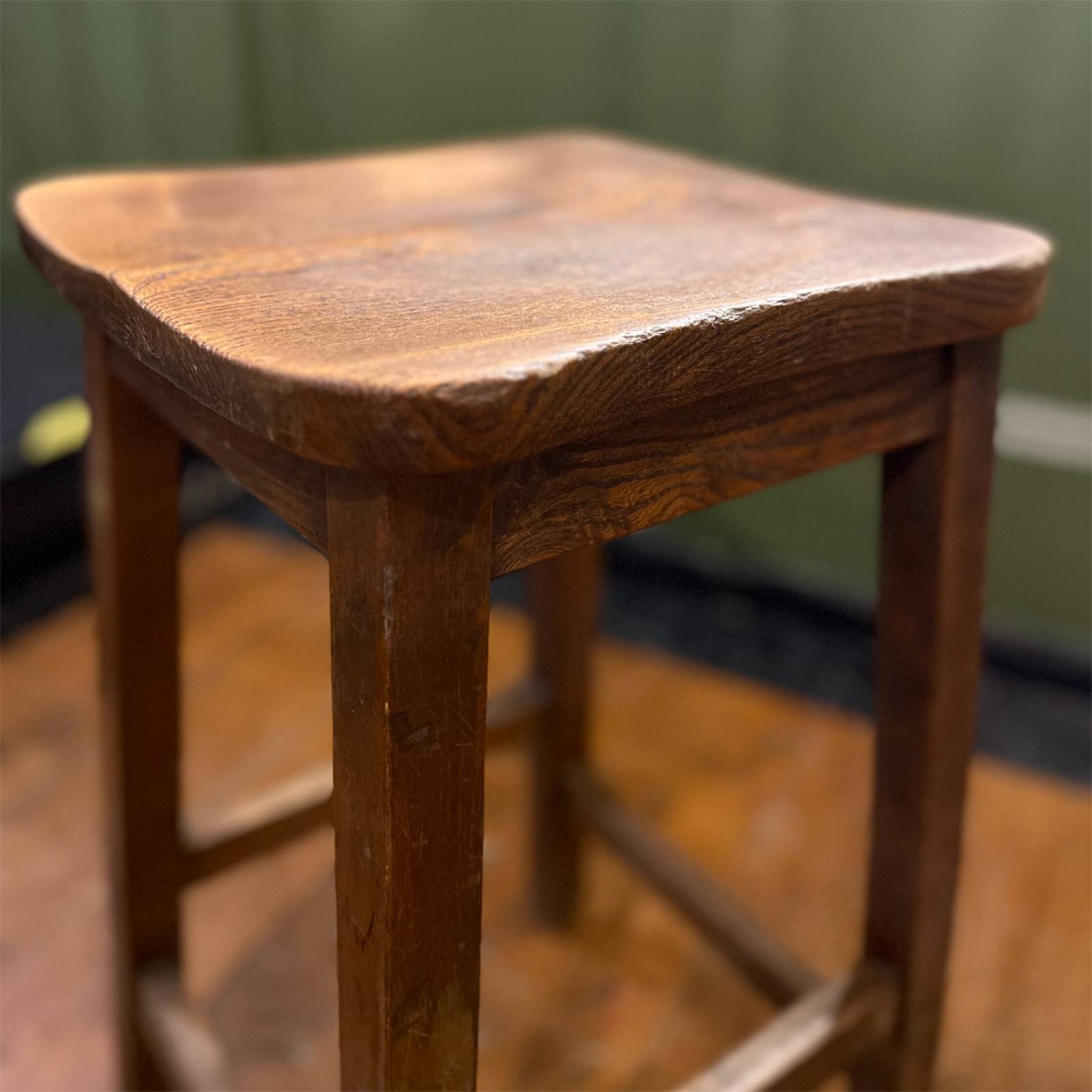 Vintage Tall Wooden Stool thumbnails