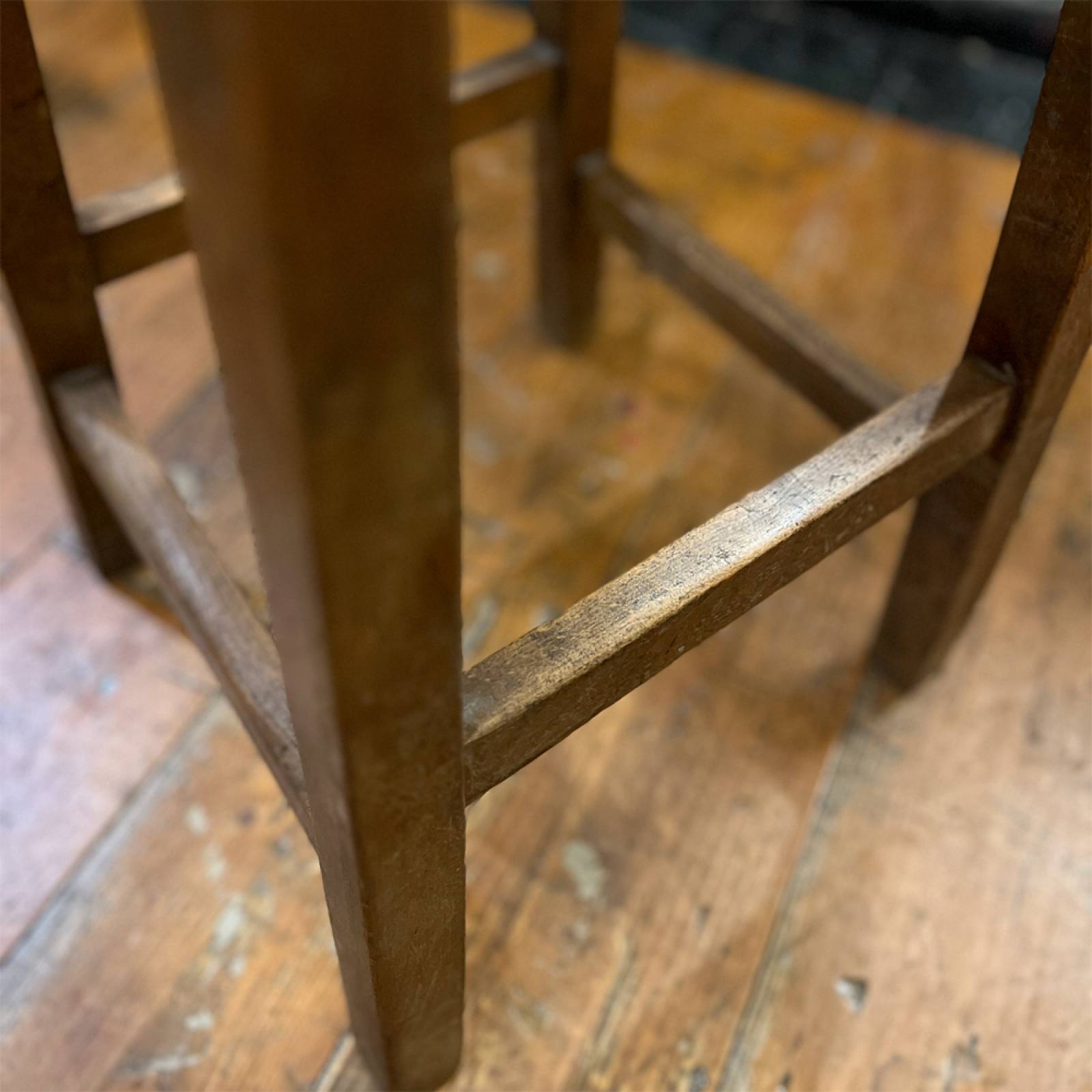 Vintage Tall Wooden Stool thumbnails