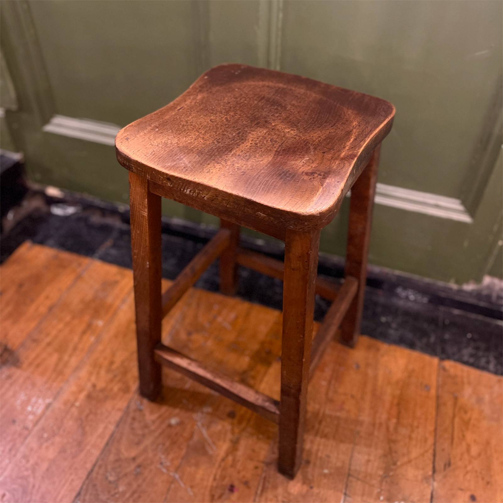 Vintage Tall Wooden Stool thumbnails
