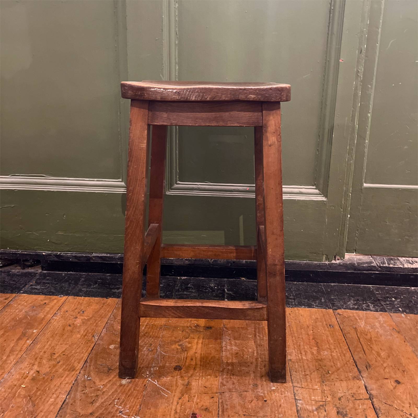 Vintage Tall Wooden Stool thumbnails