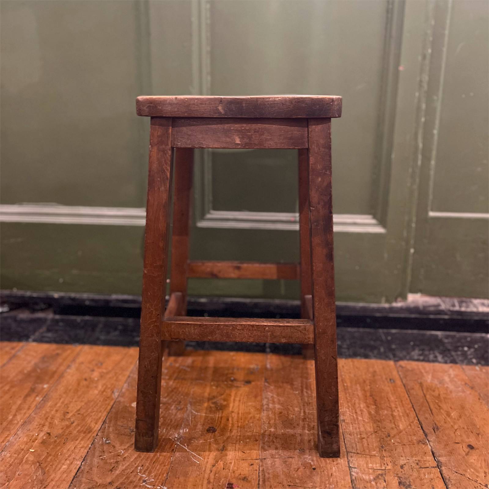 Vintage Tall Wooden Stool thumbnails