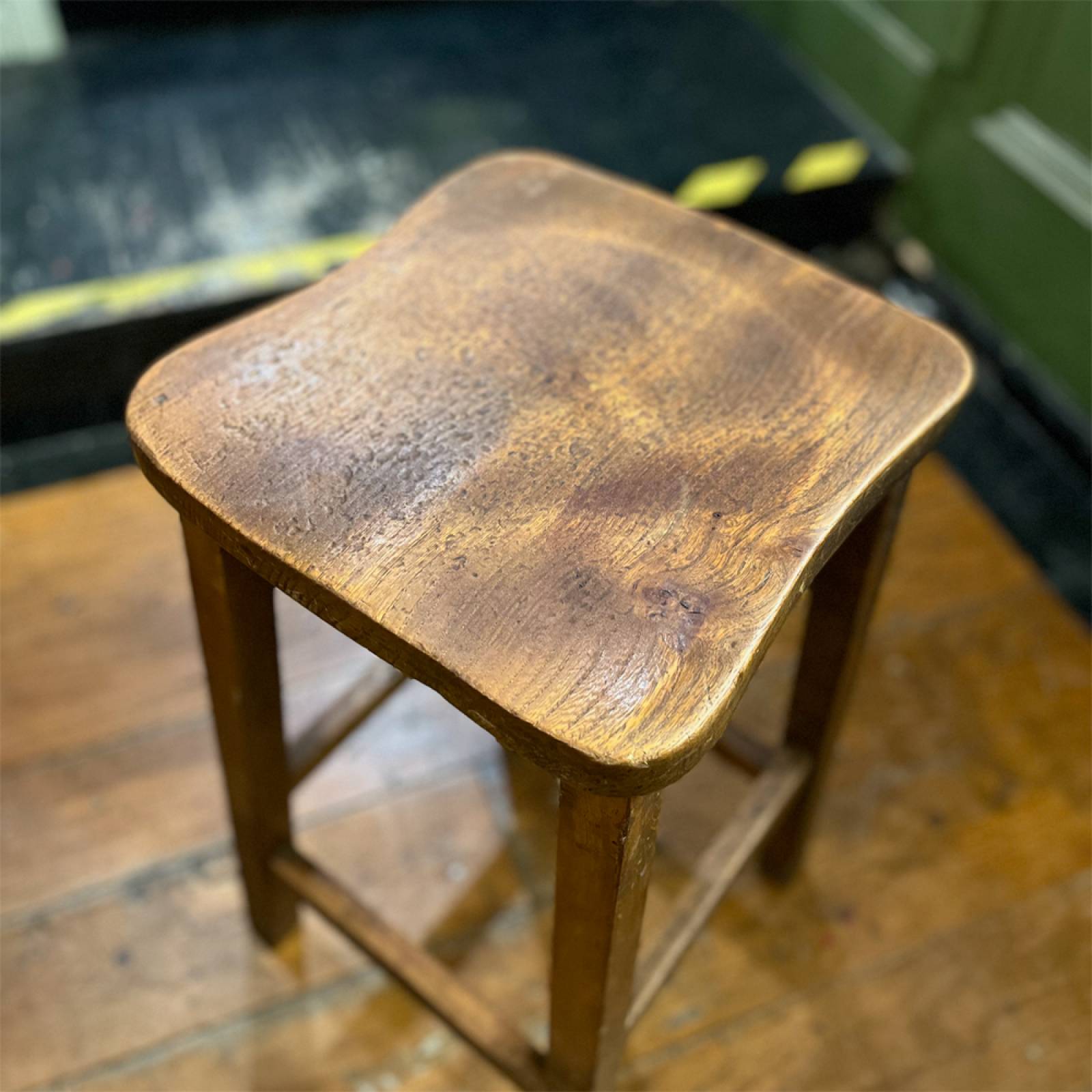 Vintage Tall Wooden Stool thumbnails