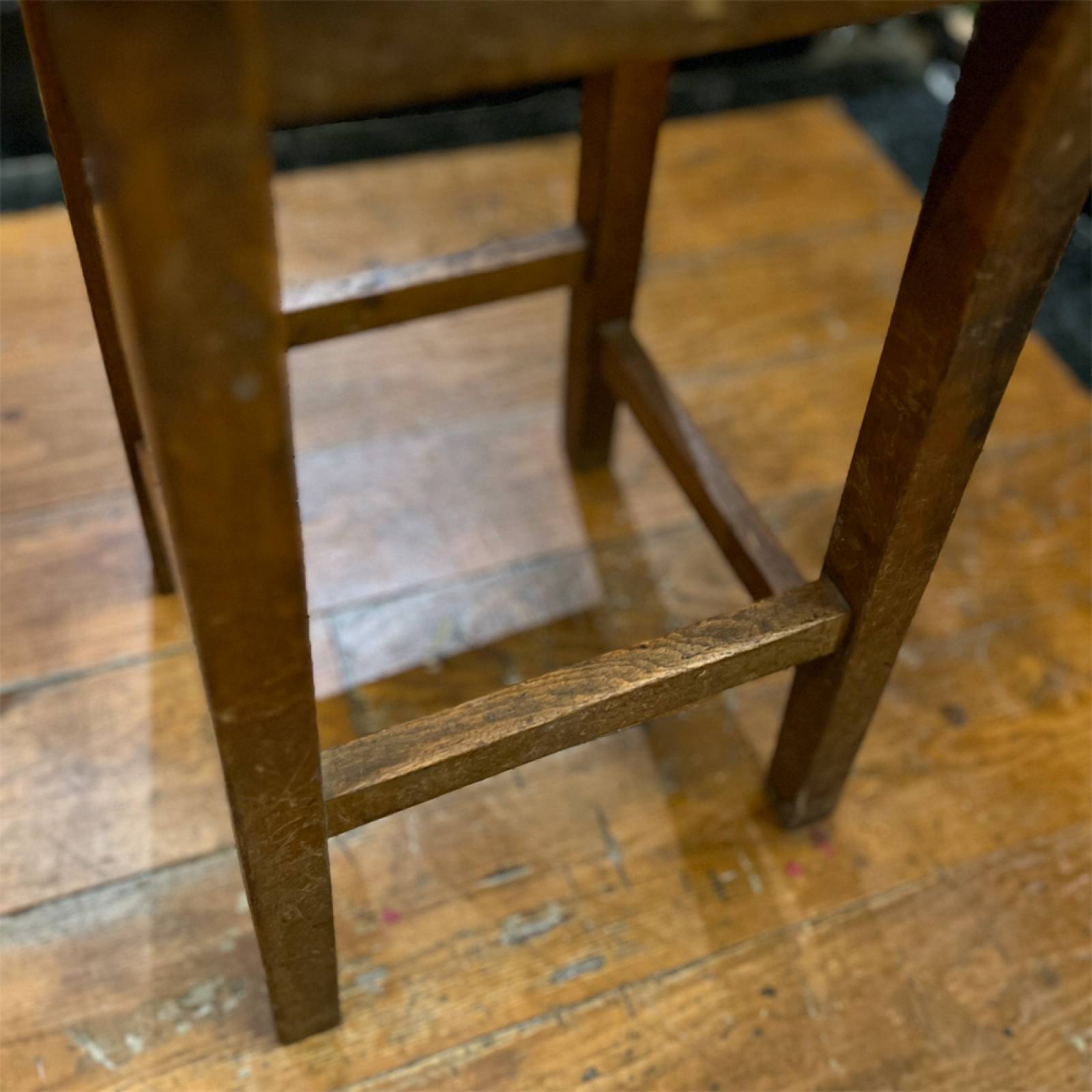 Vintage Tall Wooden Stool thumbnails