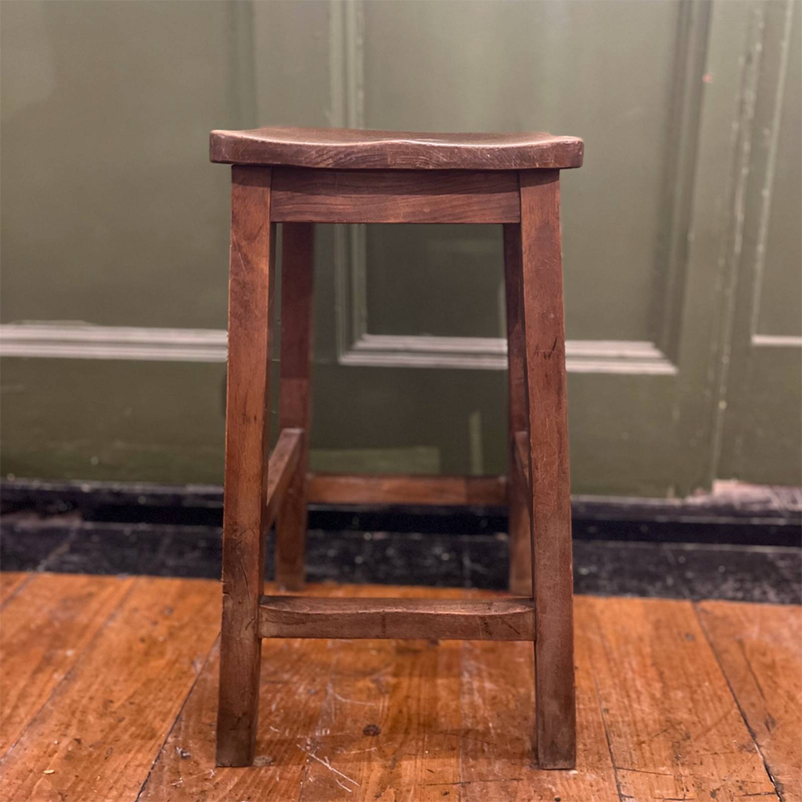 Vintage Tall Wooden Stool thumbnails