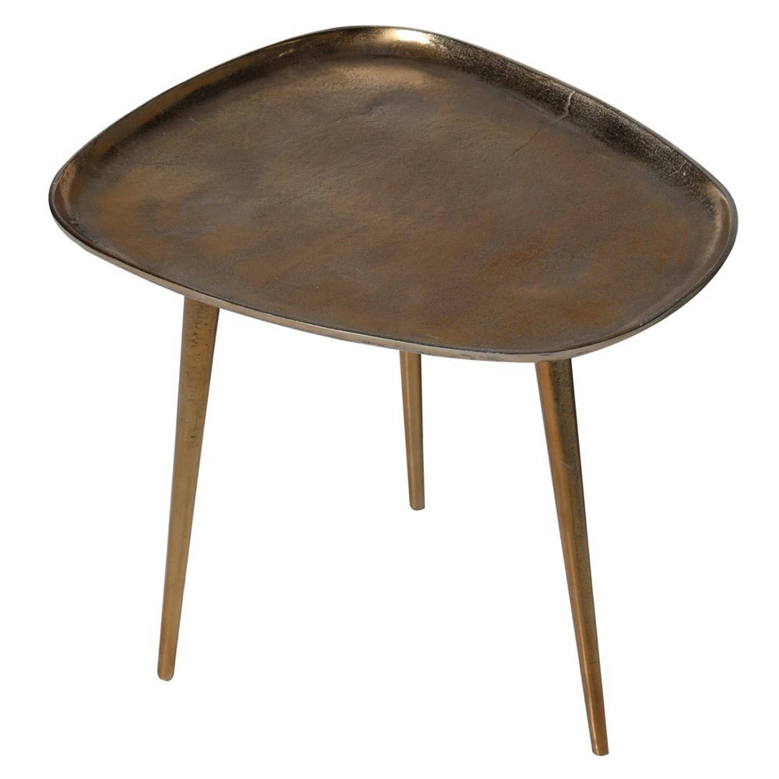 Organic Shaped Gold Side Table With Tripod Legs H:48cm thumbnails