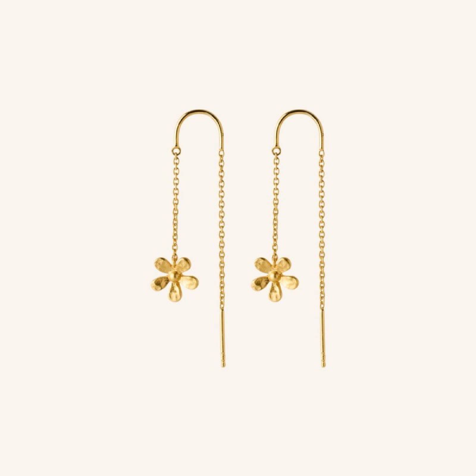 Wild Poppy Earchains In Gold By Pernille Corydon