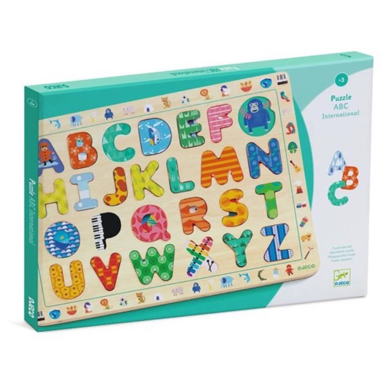 Wooden ABC Puzzle In French & English By Djeco 3+