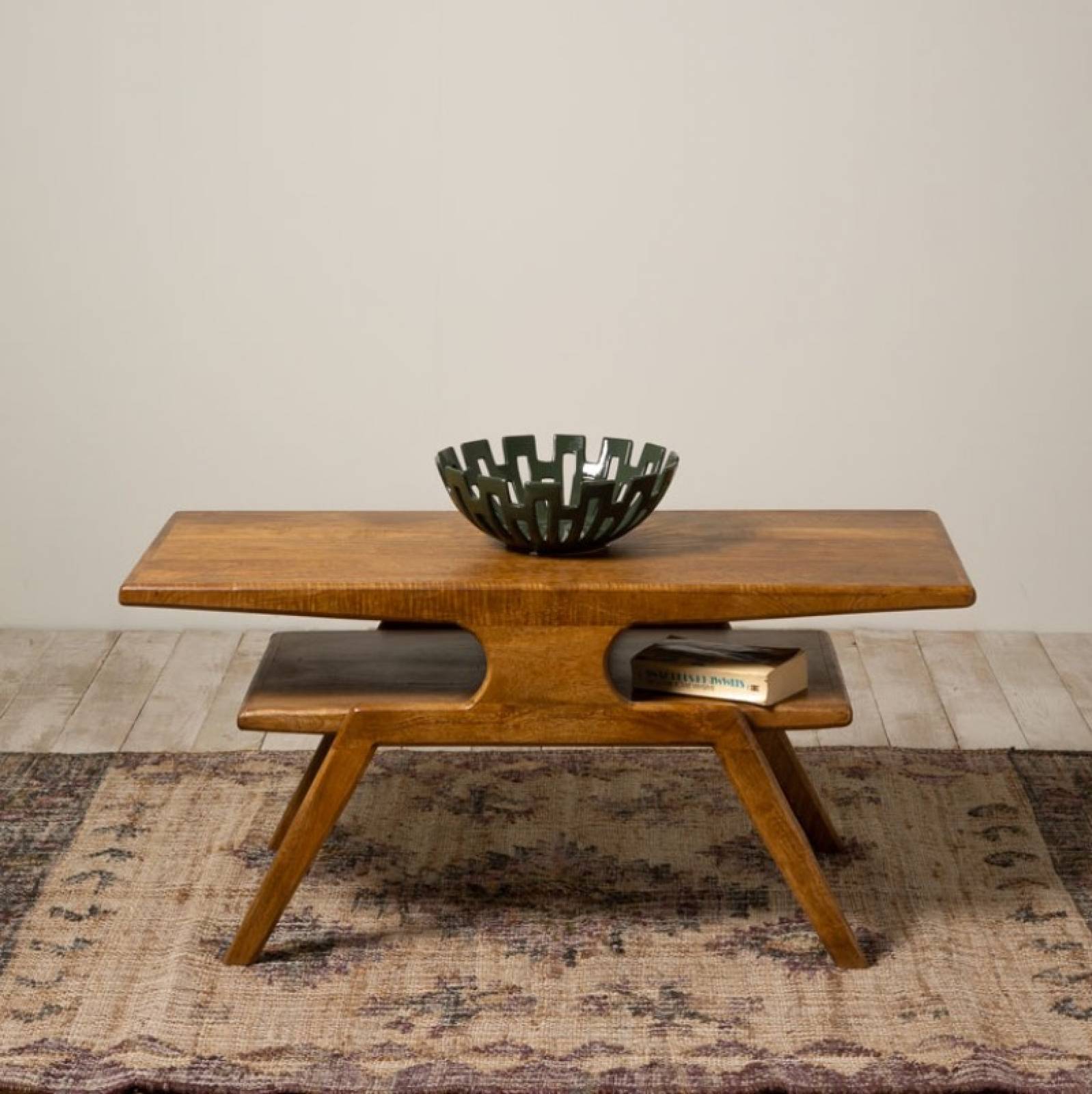 Wooden Baza Mid Century Style Coffee Table