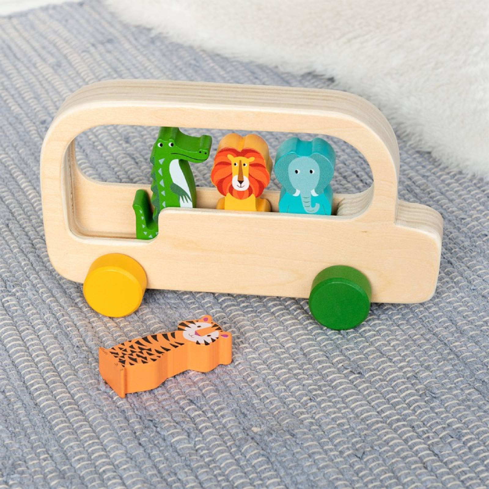 Wooden Colourful Creatures Bus Push Along Toy 3+ thumbnails