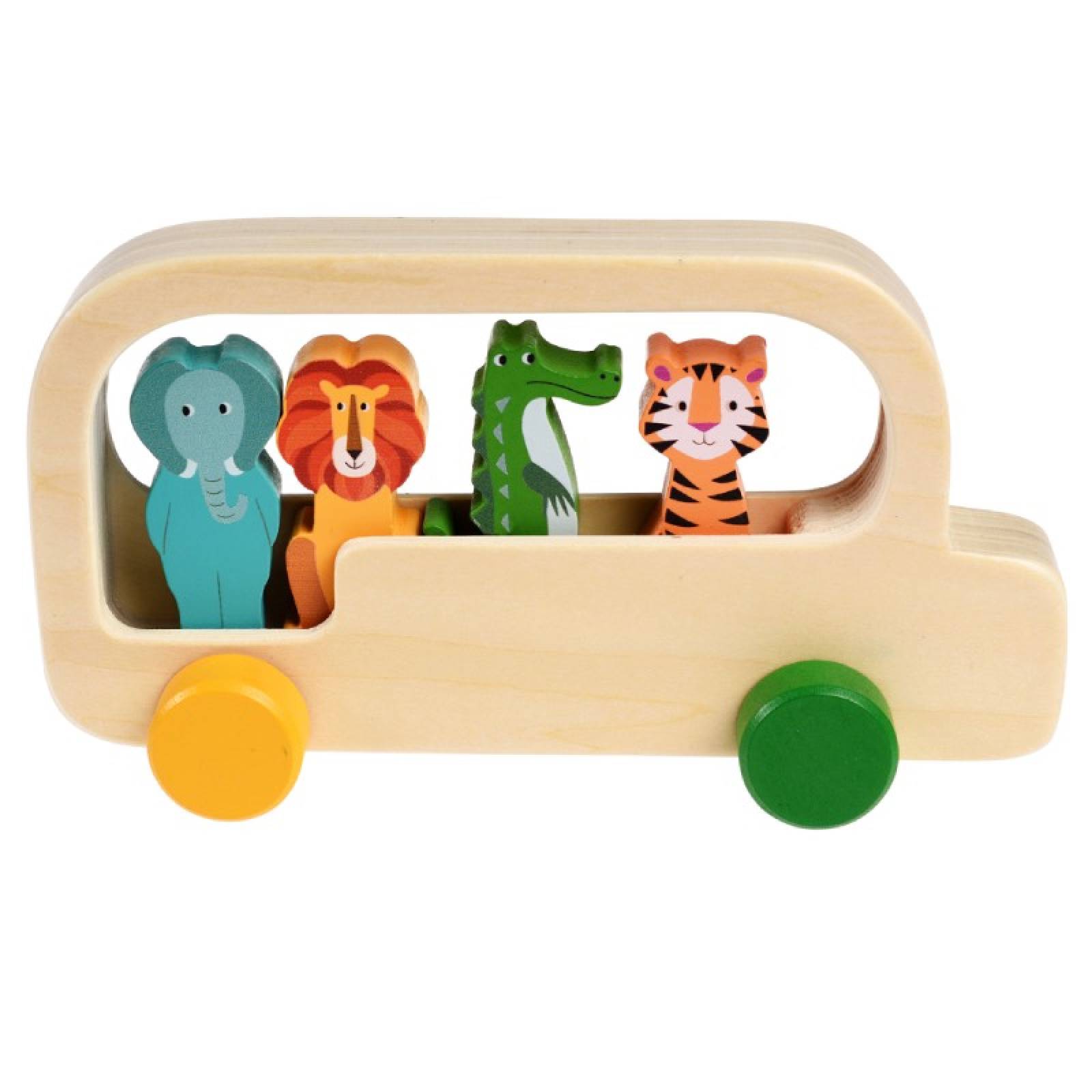 Wooden Colourful Creatures Bus Push Along Toy 3+ thumbnails