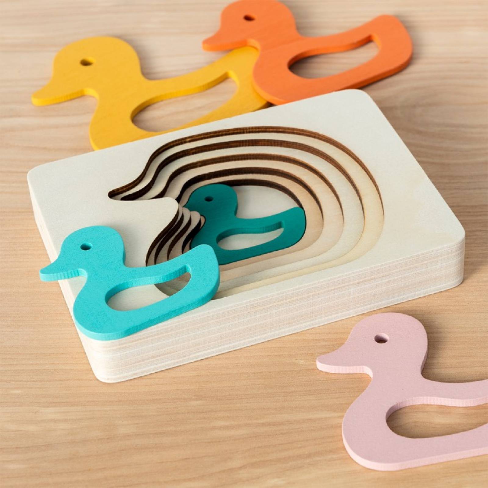 Wooden Duck Layered Jigsaw Puzzle - 5 Pieces 3+ thumbnails