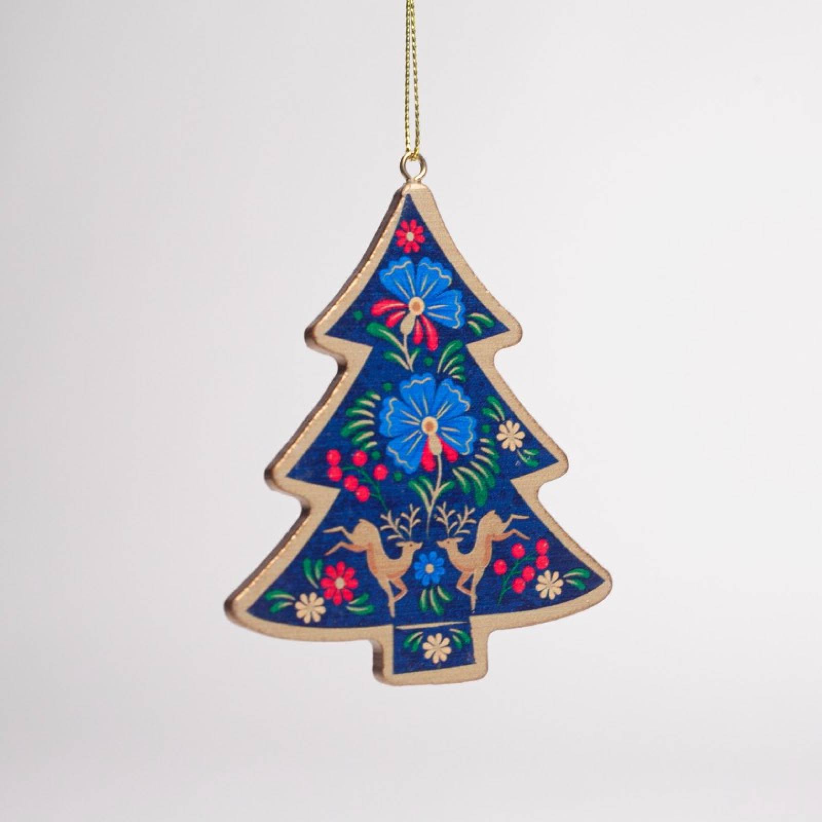 Wooden Folk Art Christmas Tree Hanging Christmas Decoration thumbnails