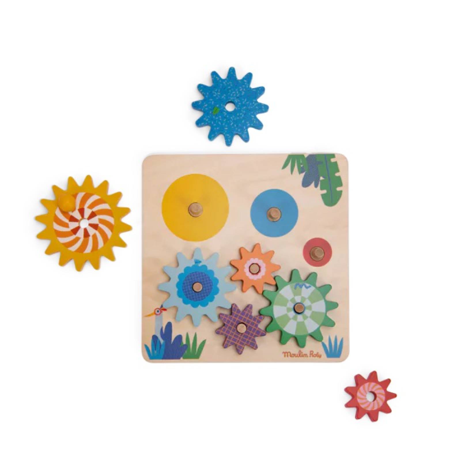 Wooden Gear Set Game By Moulin Roty 18m+