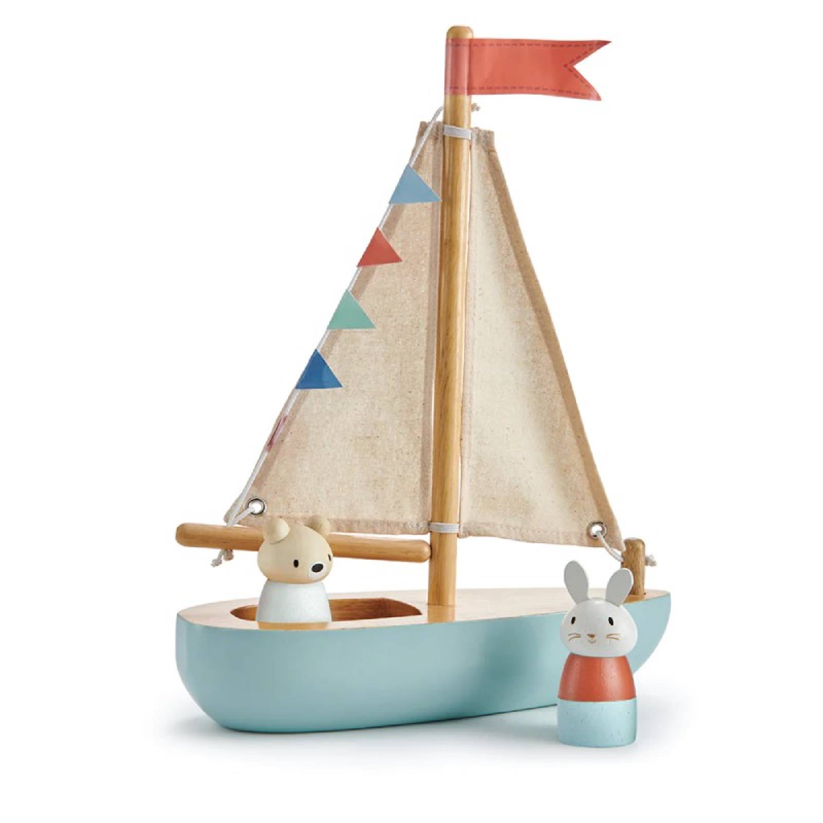 Wooden Sailway Boat With Bunny & Bear Toy 3+ thumbnails