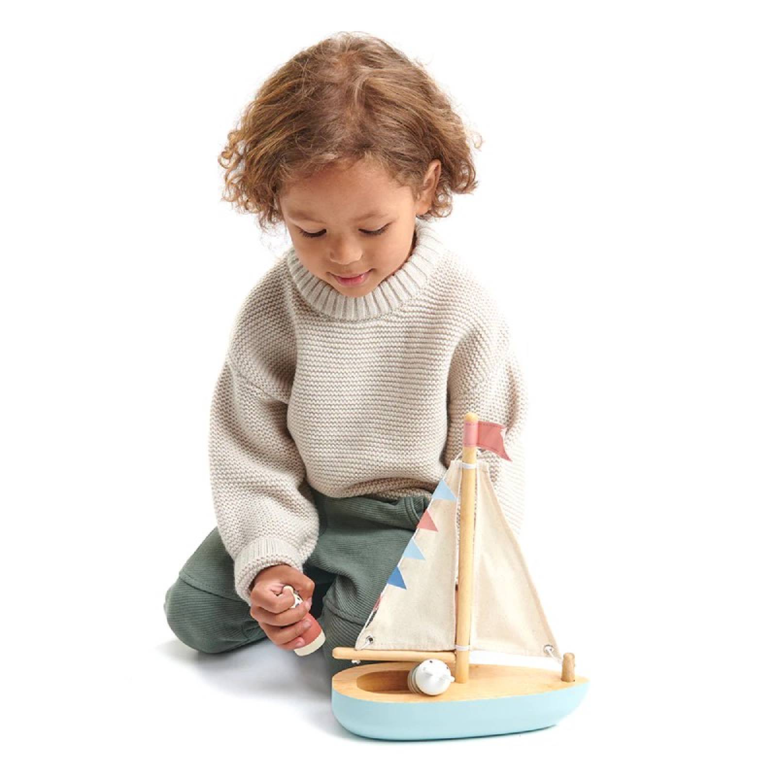 Wooden Sailway Boat With Bunny & Bear Toy 3+ thumbnails