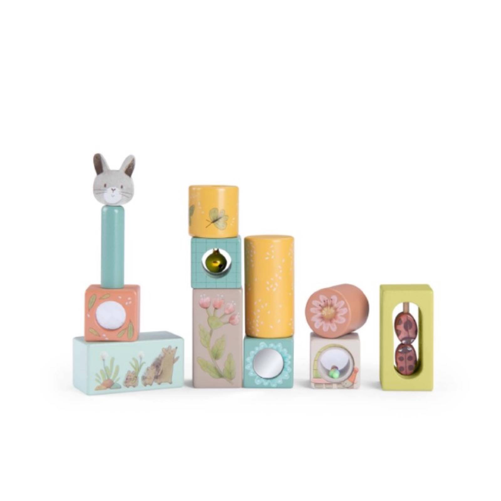 Wooden Stack-Up Activity Cubes By Moulin Roty 1+