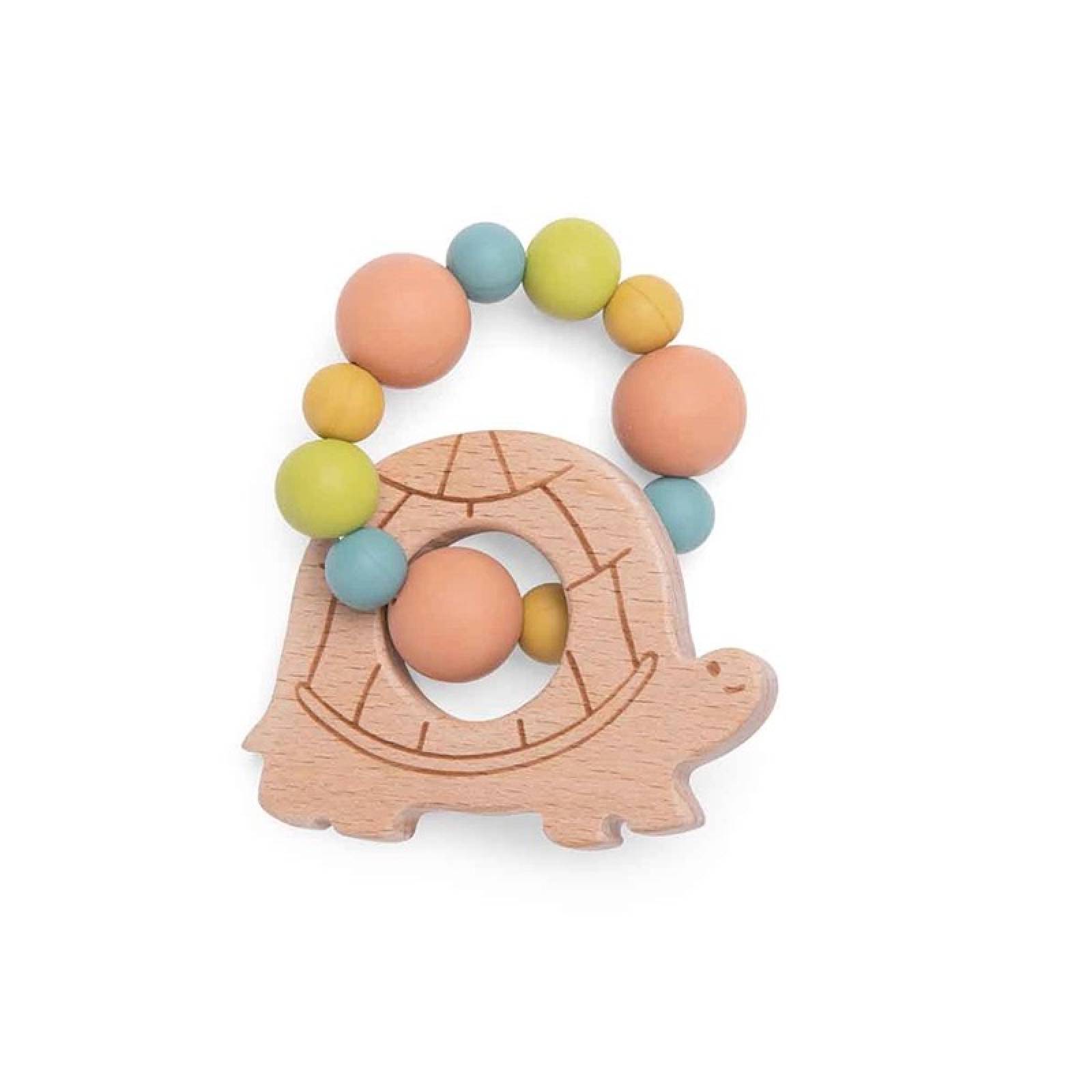 Wooden Turtle Teether Toy By Moulin Roty 0+