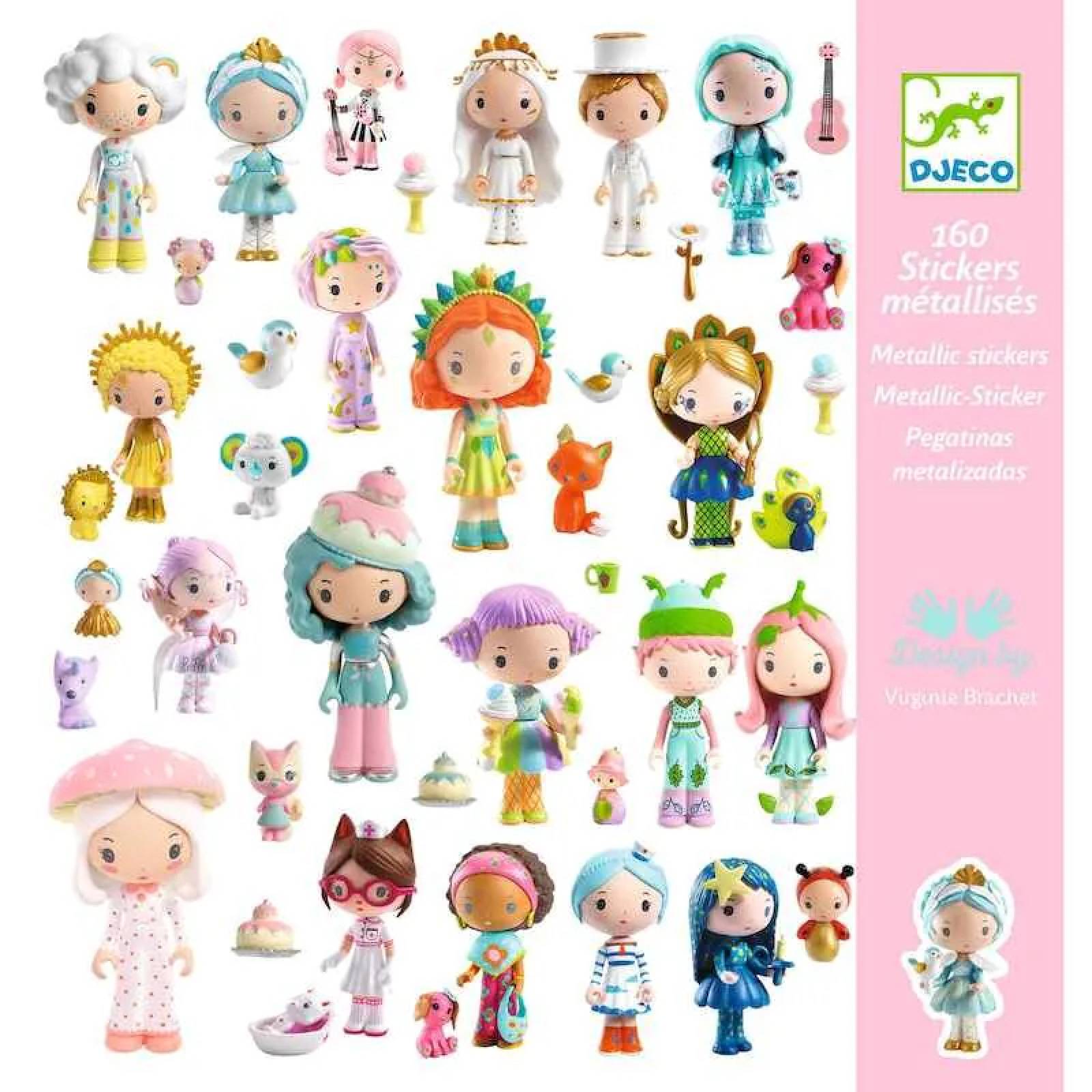 World Of Tinyly - Pack Of 160 Metallic Stickers By Djeco 4+