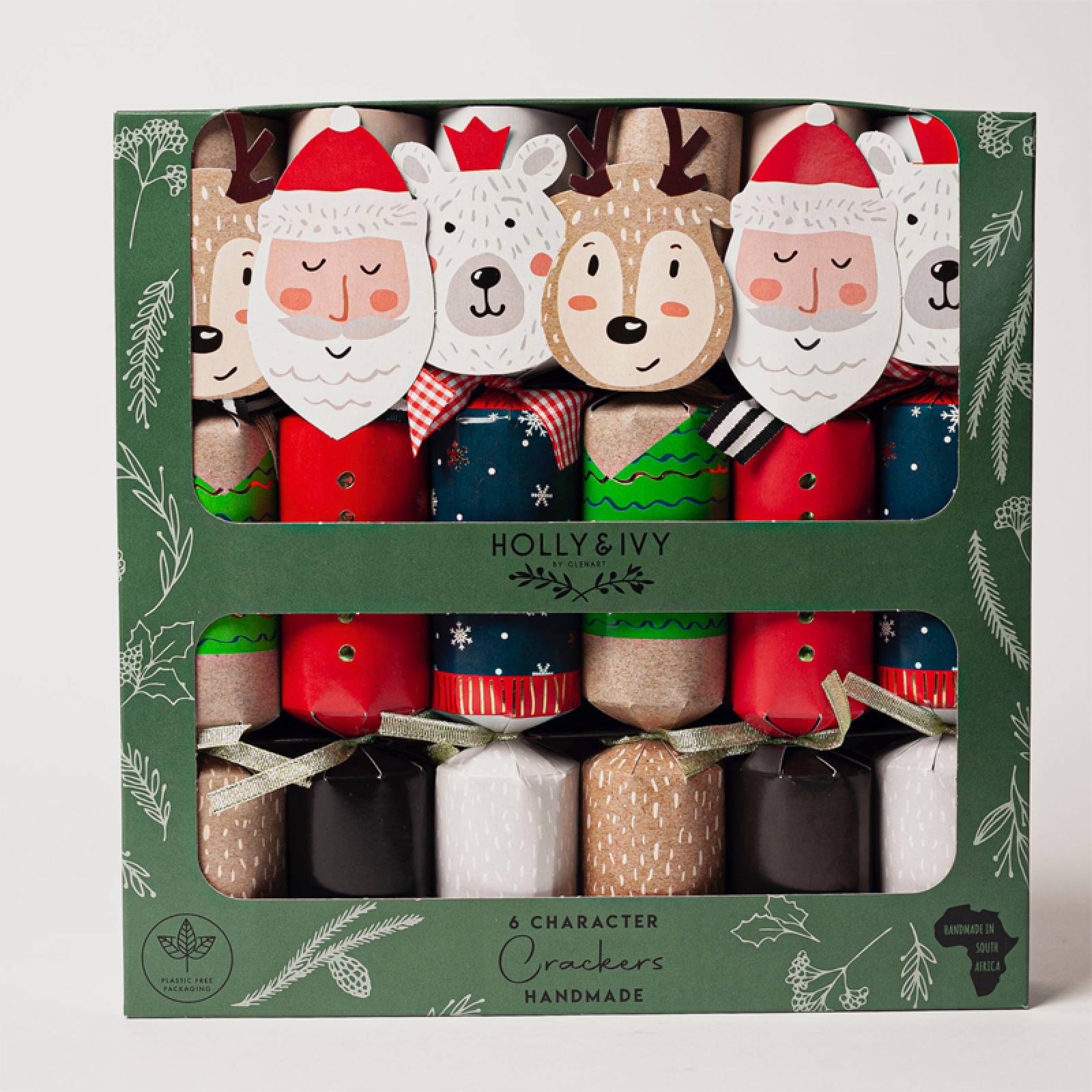 Box Of 6 Christmas Crackers - Santa & Friends