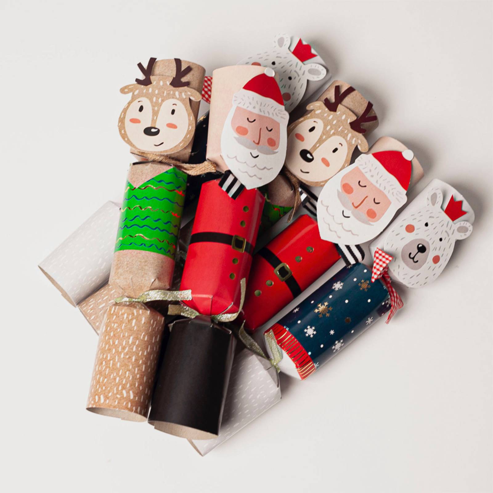 Box Of 6 Christmas Crackers - Santa & Friends thumbnails