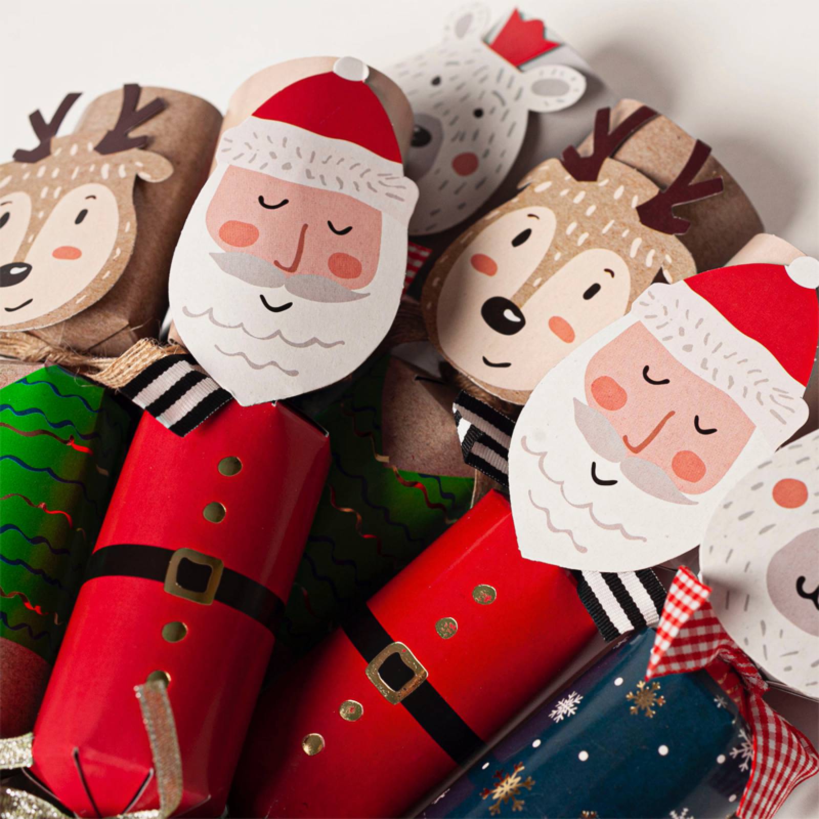 Box Of 6 Christmas Crackers - Santa & Friends thumbnails