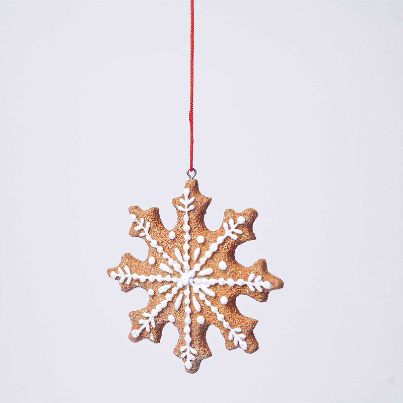 Resin Gingerbread Snowflake Hanging Christmas Decoration thumbnails