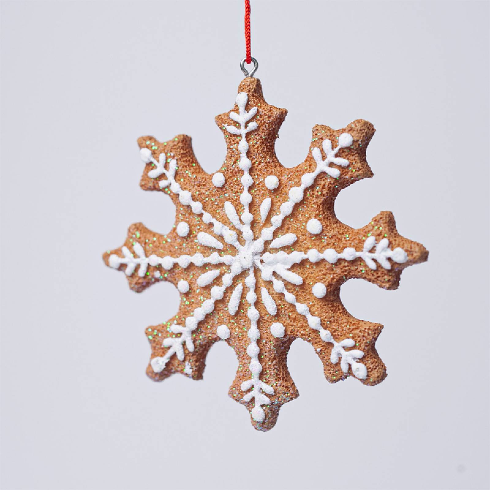 Resin Gingerbread Snowflake Hanging Christmas Decoration thumbnails