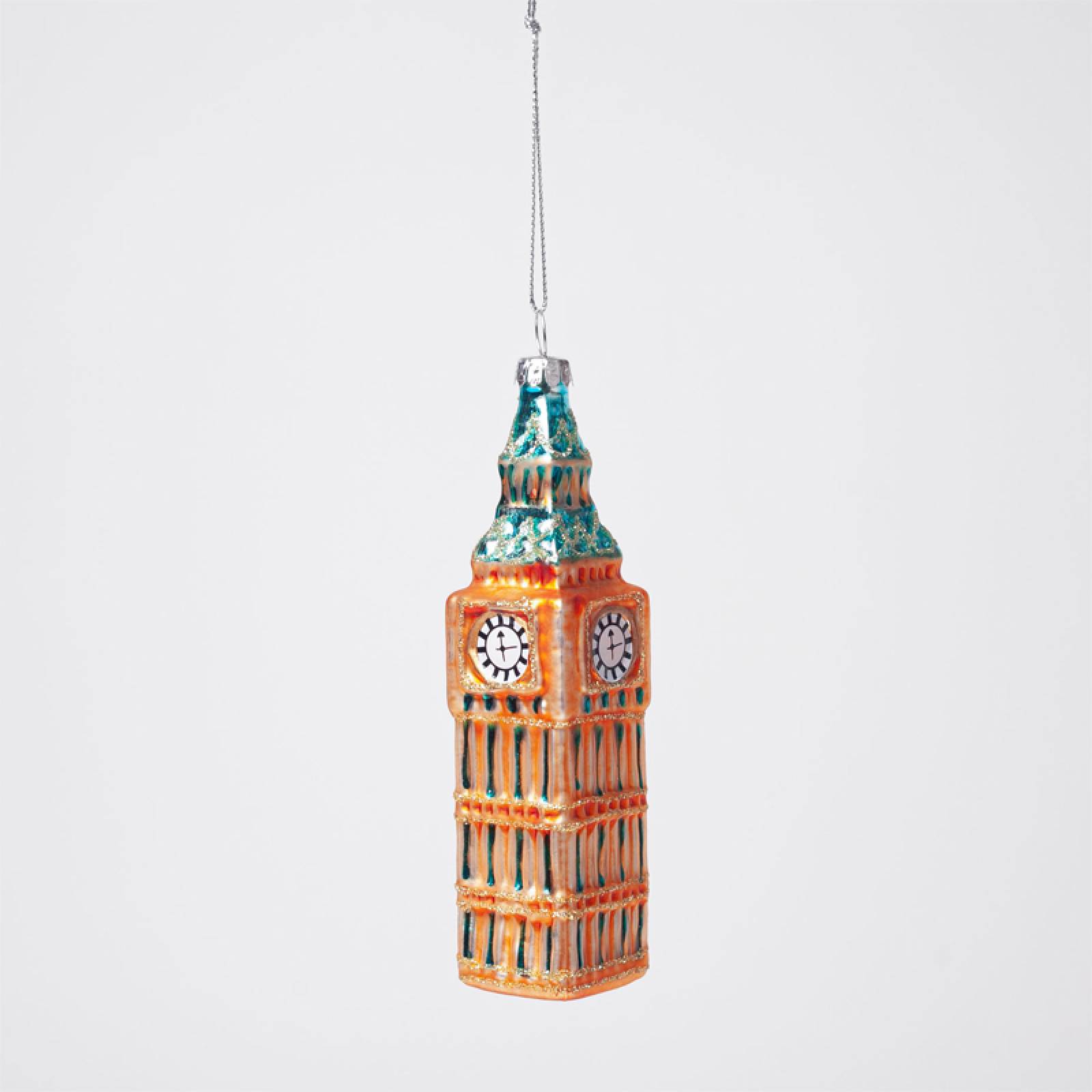 Big Ben Glass Hanging Christmas Decoration